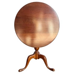 Antique Colonial Wooden Tilt Top Occasional/Bird Cage Table