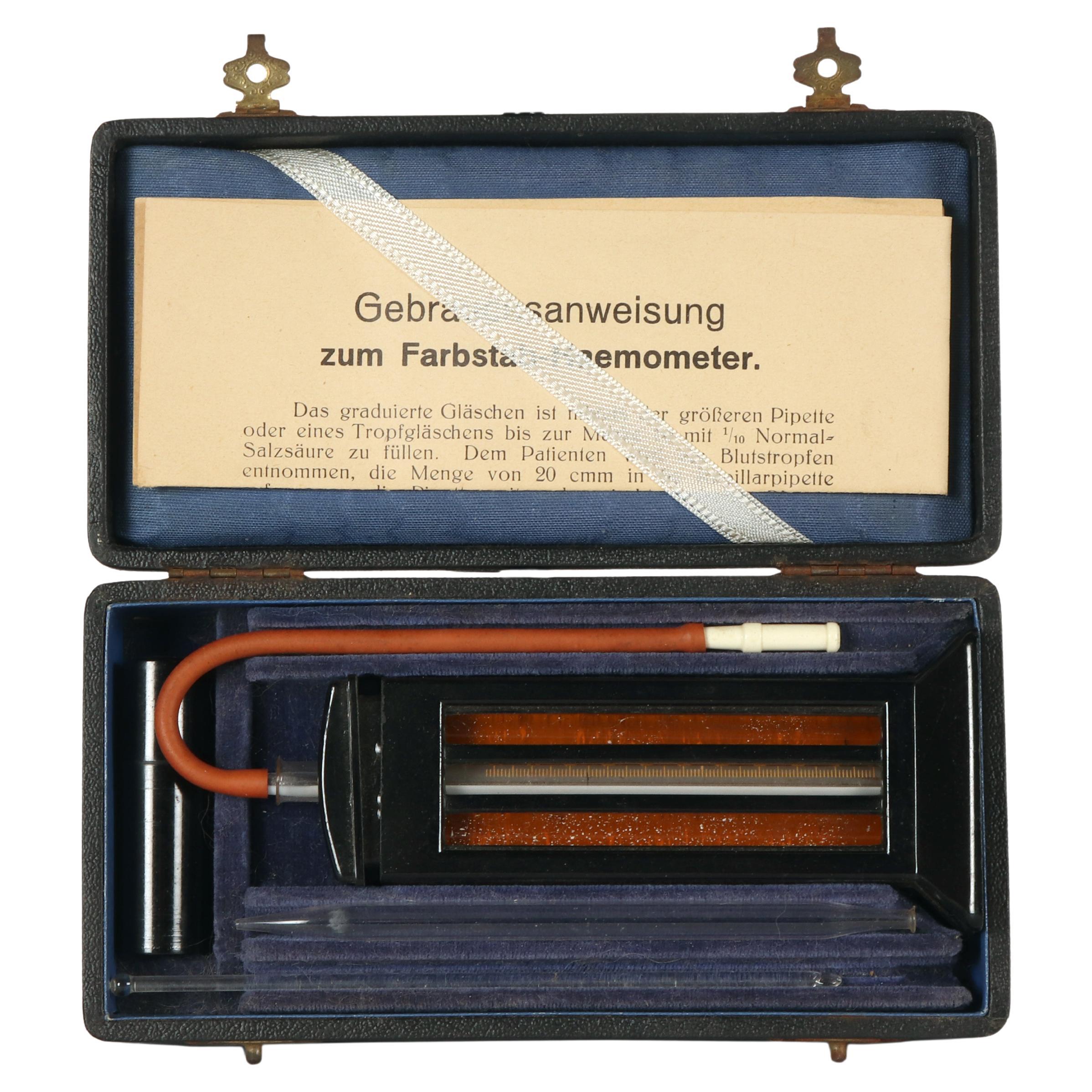Antique colored stick hemometer in bakelite, Germany, 1930.