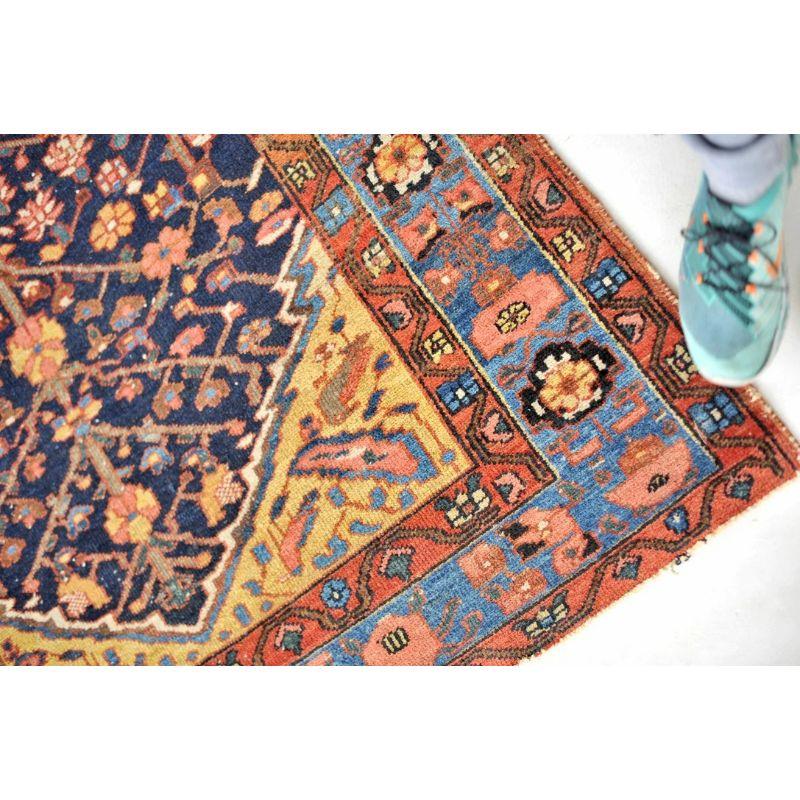 Wool Antique Colorful and Story-Filled Tree of Life Rug with Hunting Scene For Sale