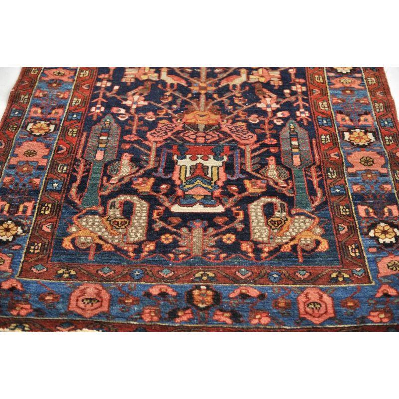 Antique Colorful and Story-Filled Tree of Life Rug with Hunting Scene For Sale 1