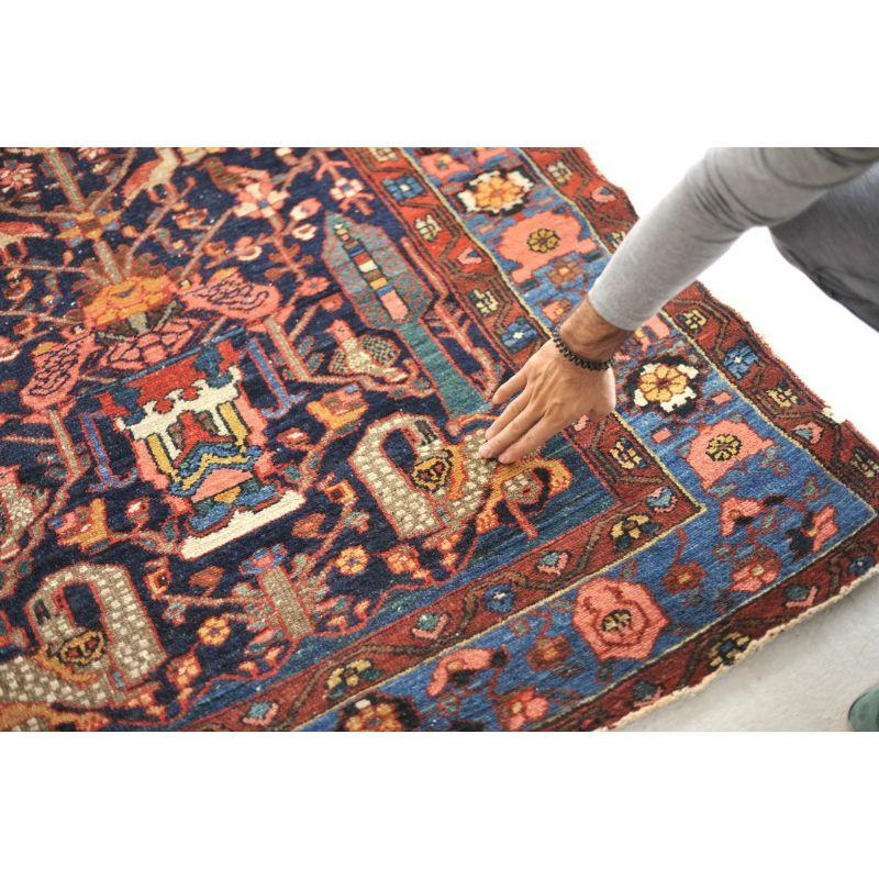 Antique Colorful and Story-Filled Tree of Life Rug with Hunting Scene For Sale 3