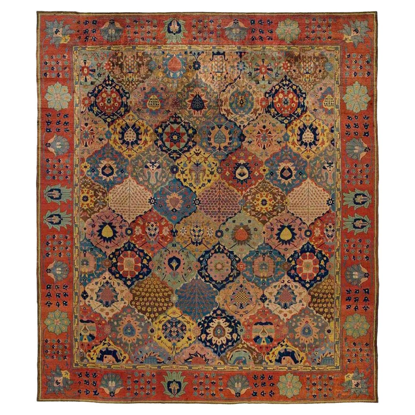 Doris Leslie Blau Collection Antique Indian Amritsar Botanic Rug Size