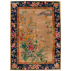 Antique Colorful Chinese Nichols Wool Rug