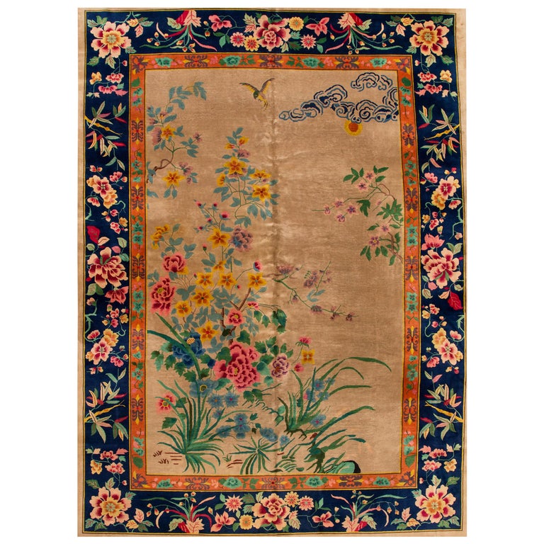 Antique Colorful Chinese Nichols Wool Rug For Sale at 1stDibs wool