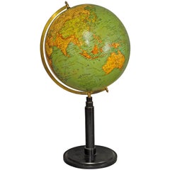 Antique Colorful Earth Globe Published by Wegweiser, circa 1930