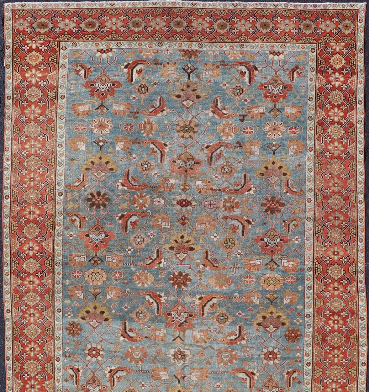 Antique Colorful Fine Persian Kurdish Gallery Rug by Keivan Woven Arts For Sale 4