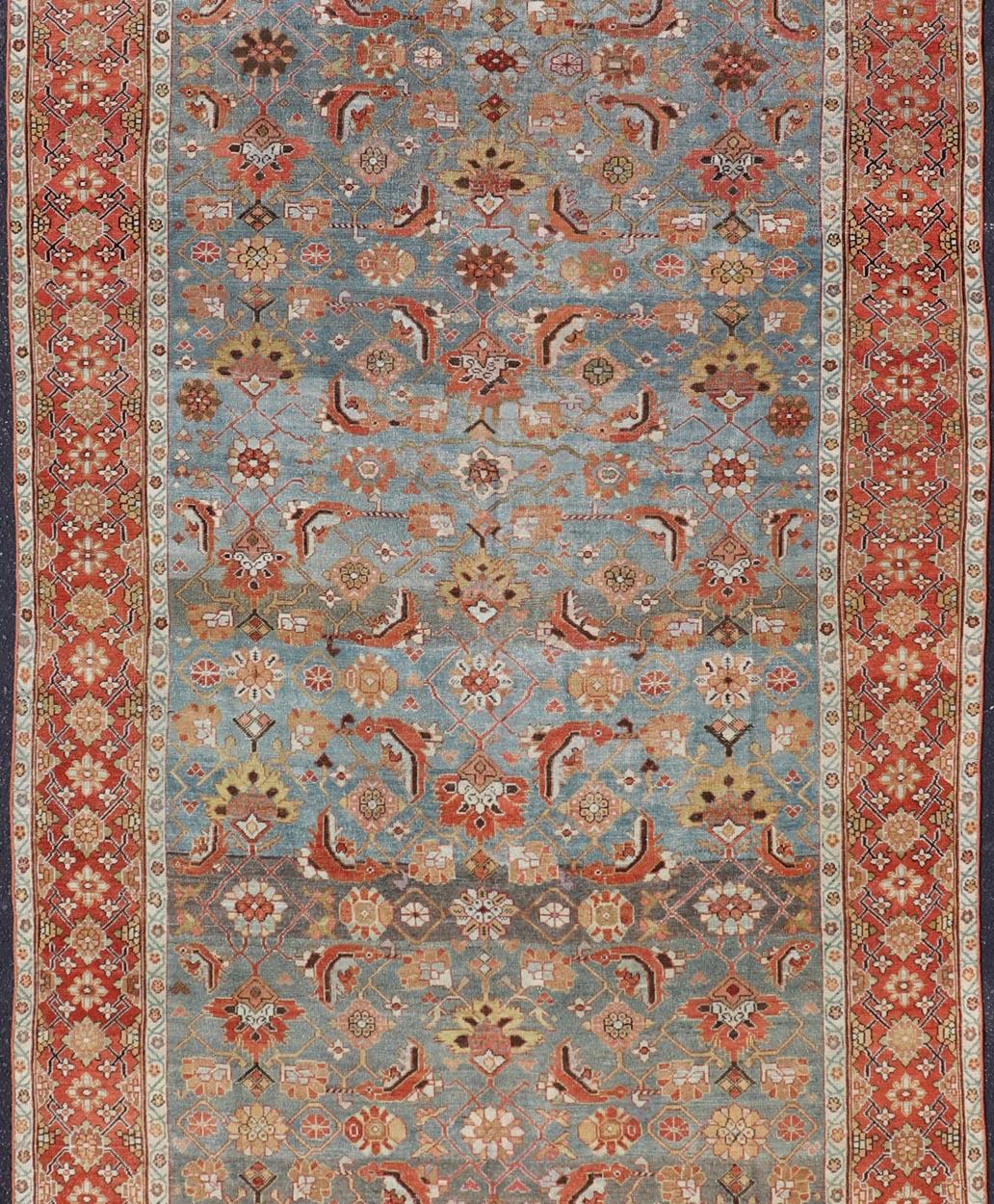 Antique Colorful Fine Persian Kurdish Gallery Rug by Keivan Woven Arts For Sale 5