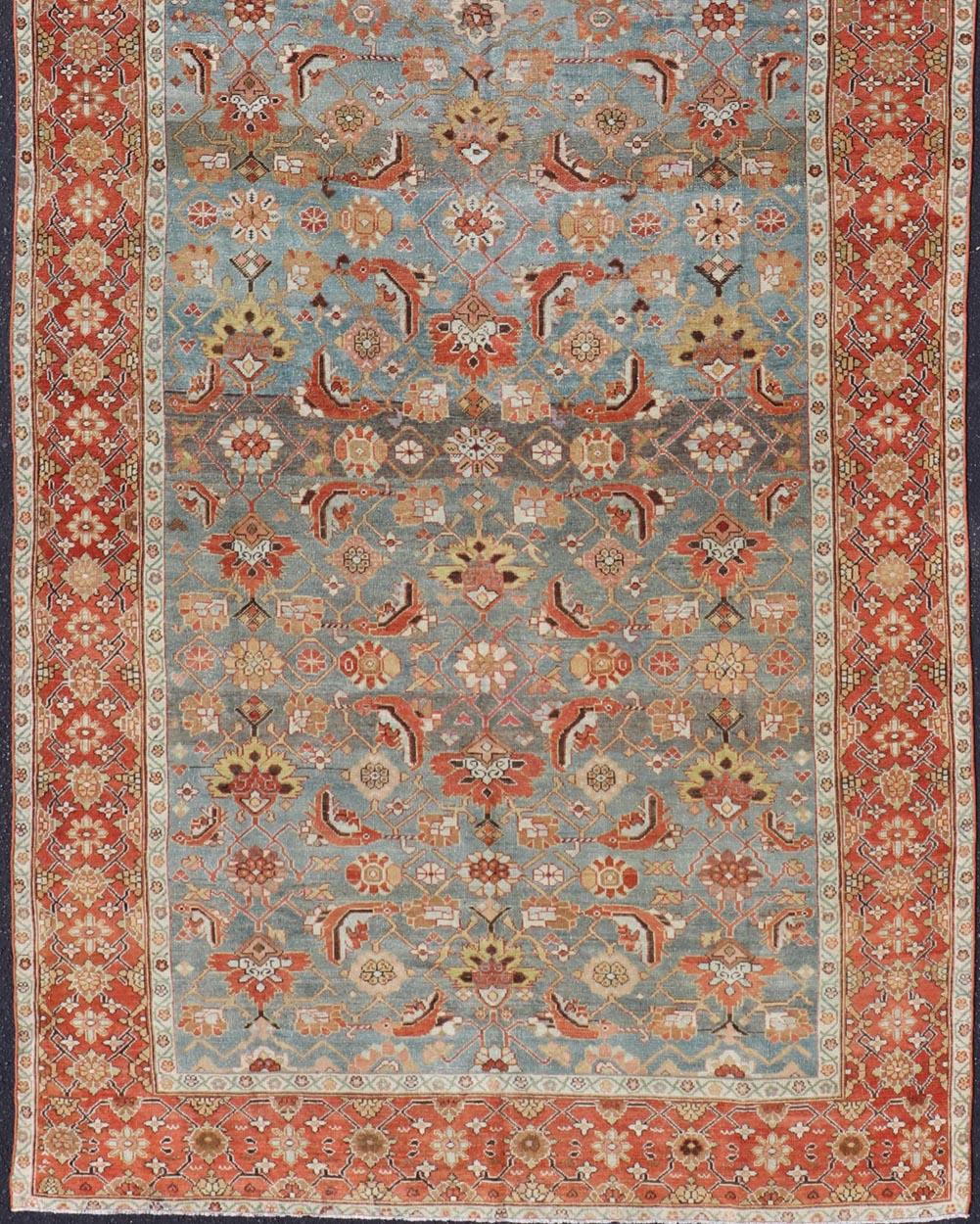 Antique Colorful Fine Persian Kurdish Gallery Rug by Keivan Woven Arts For Sale 6