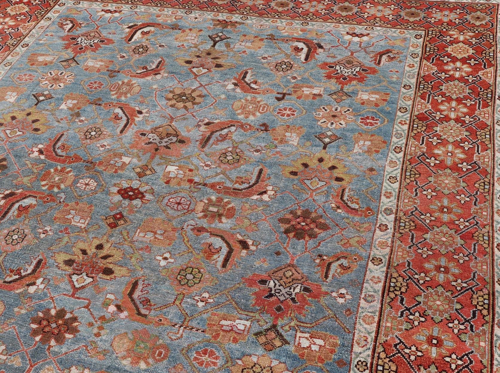 Antique Colorful Fine Persian Kurdish Gallery Rug by Keivan Woven Arts For Sale 7