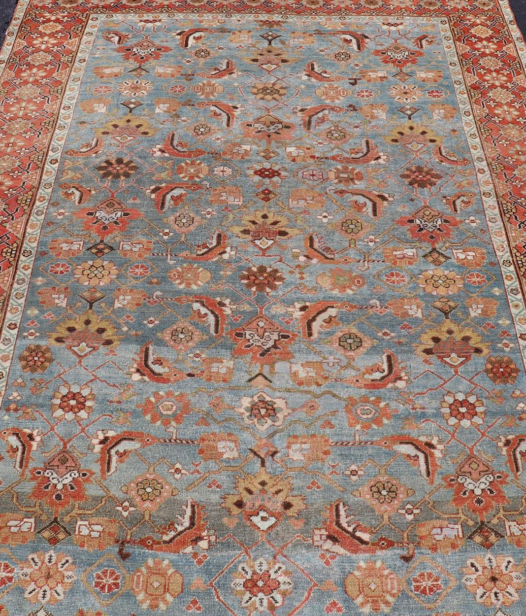 Antique Colorful Fine Persian Kurdish Gallery Rug by Keivan Woven Arts For Sale 8