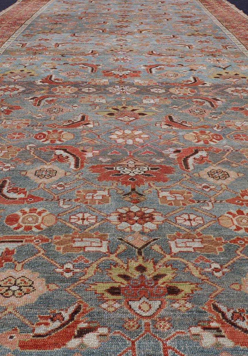 Malayer Antique Colorful Fine Persian Kurdish Gallery Rug by Keivan Woven Arts For Sale