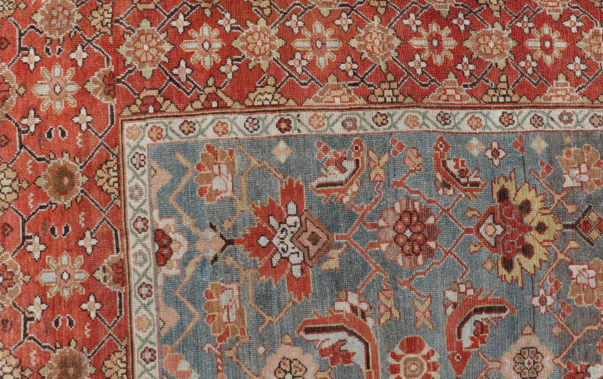 Antique Colorful Fine Persian Kurdish Gallery Rug by Keivan Woven Arts For Sale 1