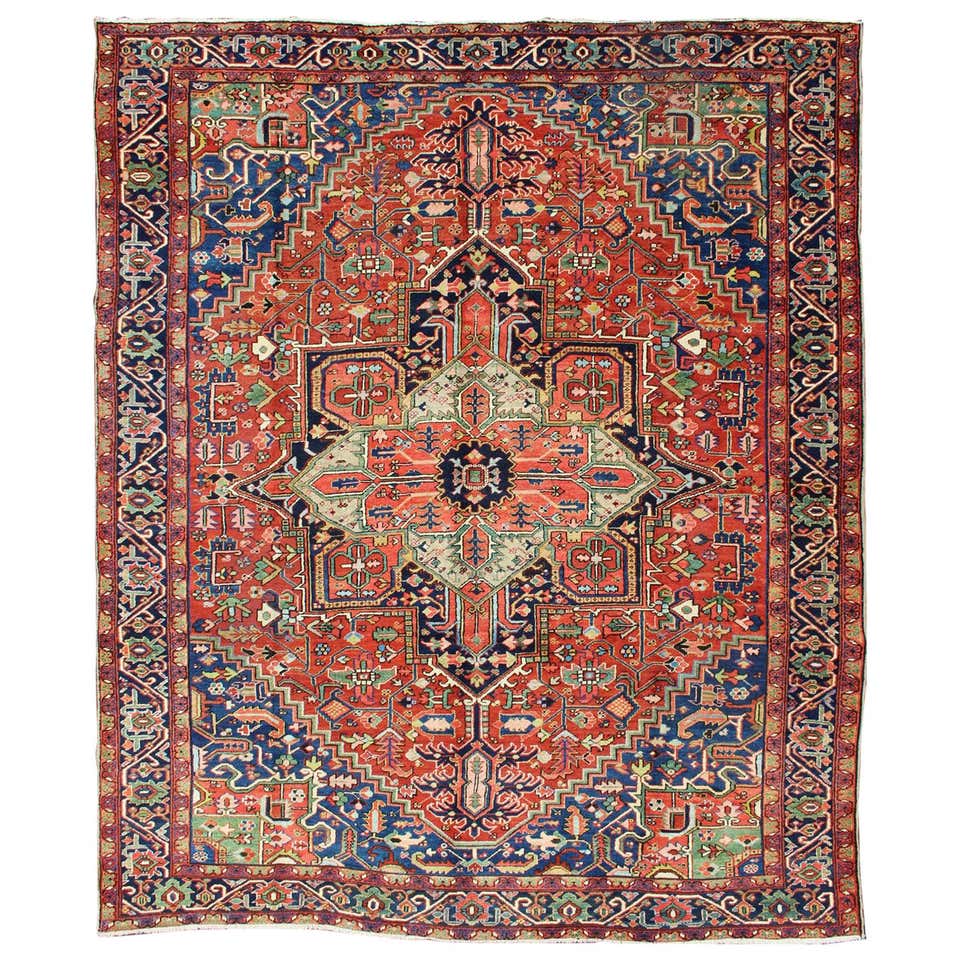 Antique Persian Heriz Serapi Rug For Sale at 1stDibs