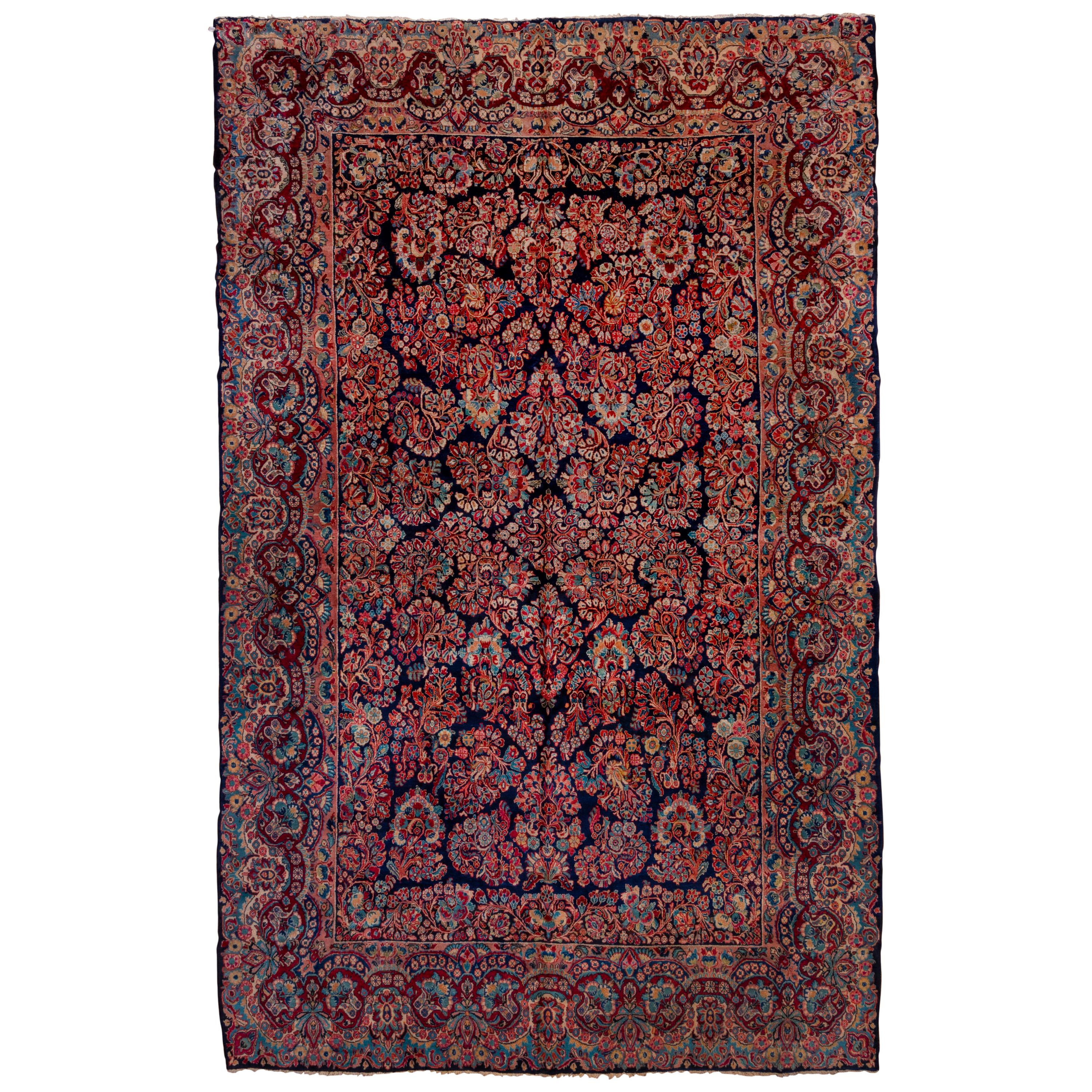 Antique Colorful Persian Sarouk Carpet, All-Over Field, circa 1940s For Sale
