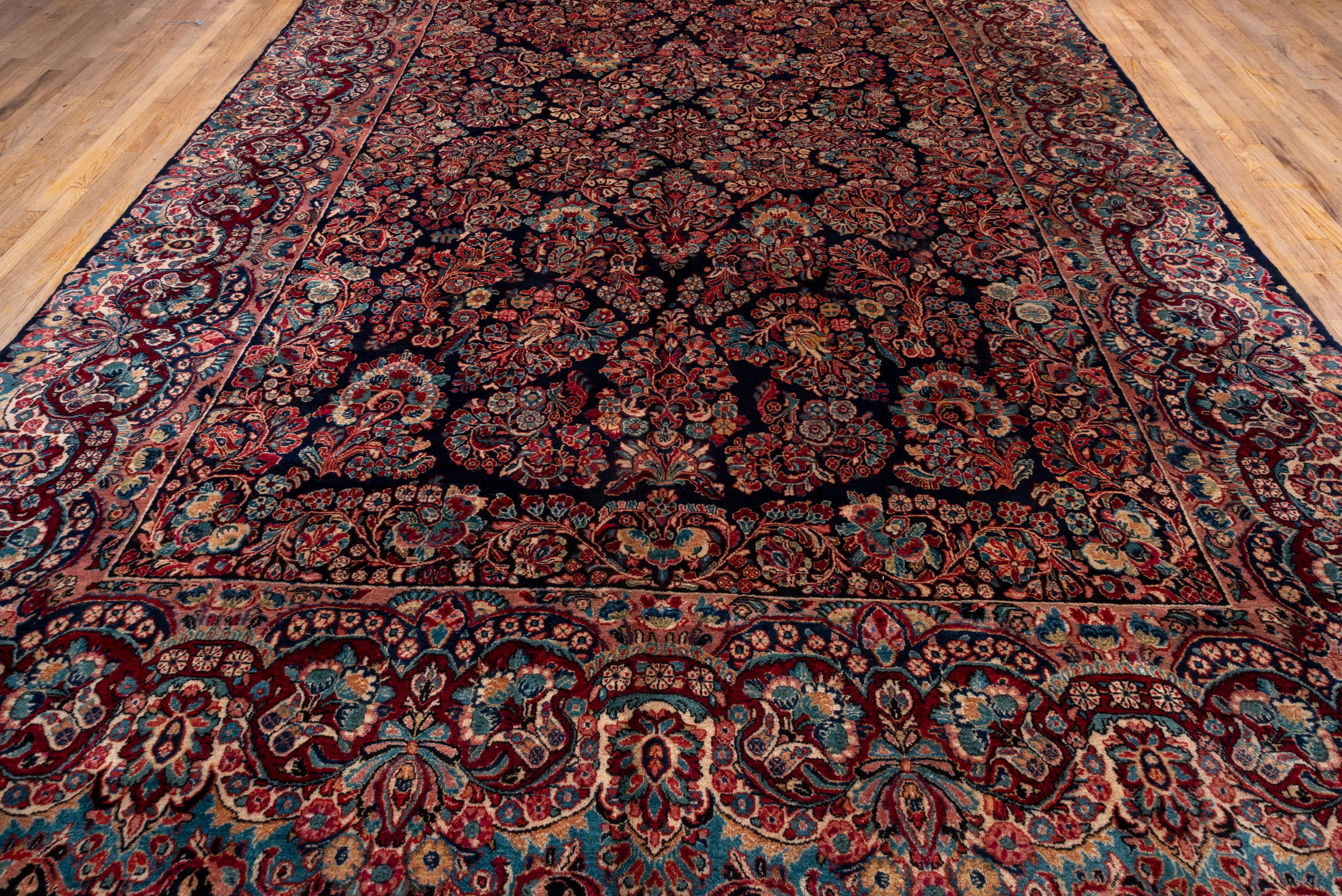 Sarouk Farahan Antique Colorful Persian Sarouk Carpet, All-Over Field, circa 1940s For Sale