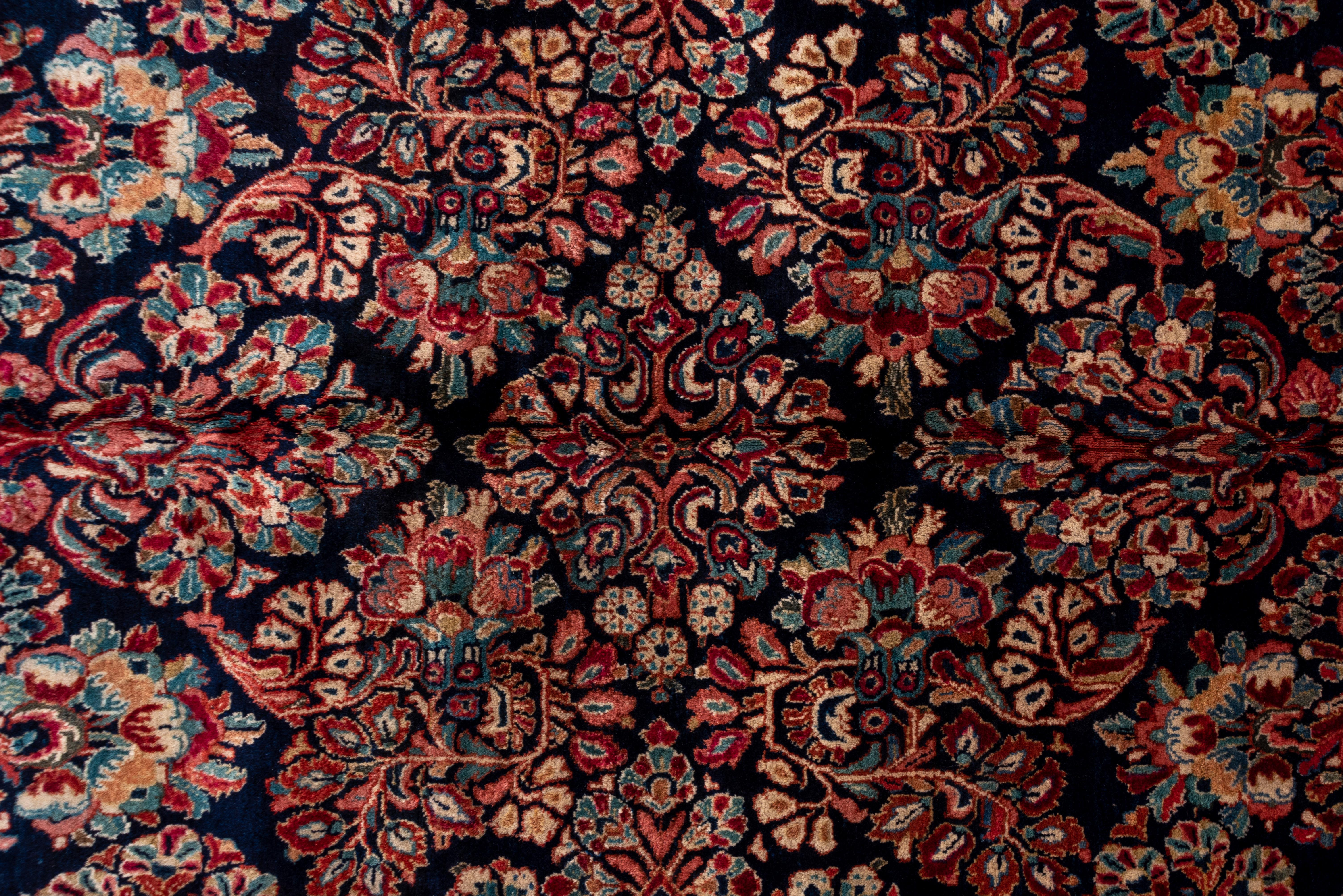 Hand-Knotted Antique Colorful Persian Sarouk Carpet, All-Over Field, circa 1940s For Sale