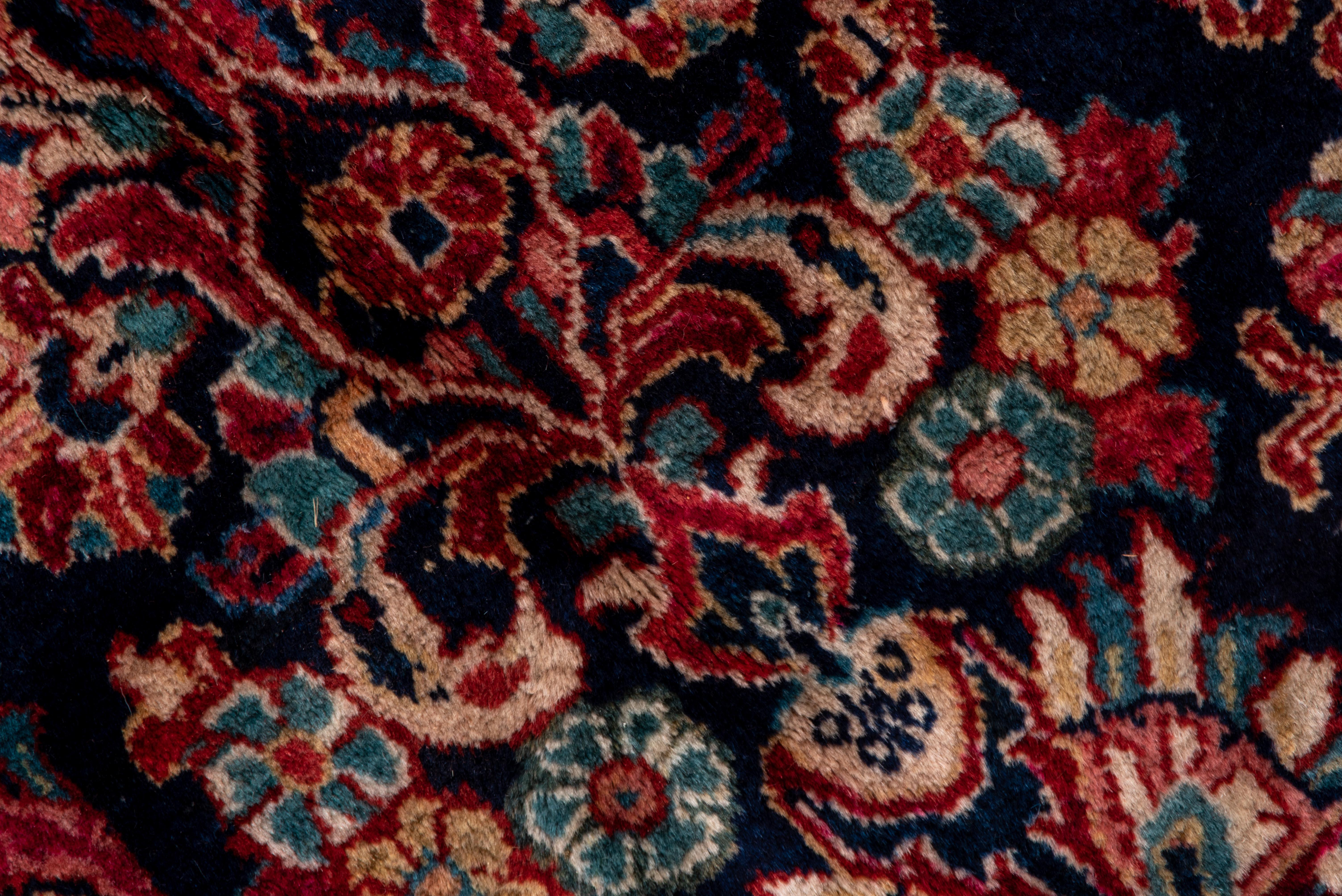 Antique Colorful Persian Sarouk Carpet, All-Over Field, circa 1940s In Good Condition For Sale In New York, NY