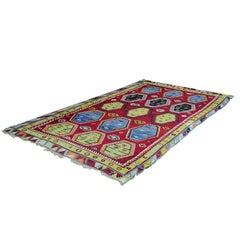 Antique Colorful Turkish Sarkisla Kilim Rug ca. 1930