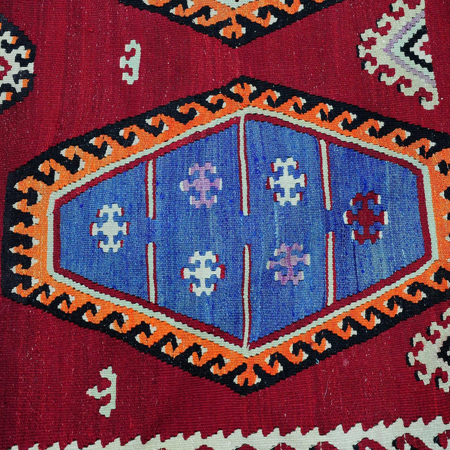 Antique Colorful Turkish Sarkisla Kilim Rug ca. 1930 For Sale 1