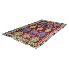 Antique Colorful Turkish Sarkisla Kilim Rug ca. 1930