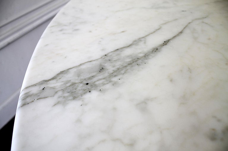 Antique Column Pedestal Dining Table Original Paint Calcutta Gold