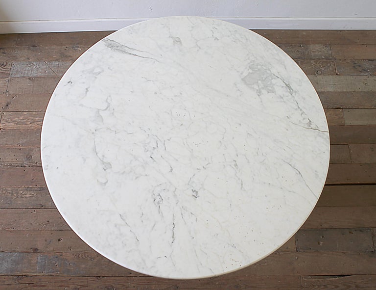 Antique Column Pedestal Dining Table Original Paint Calcutta Gold