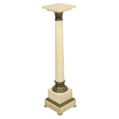 Antique Column Pedestal Onyx Marble and Bronze 19th Century 115cm