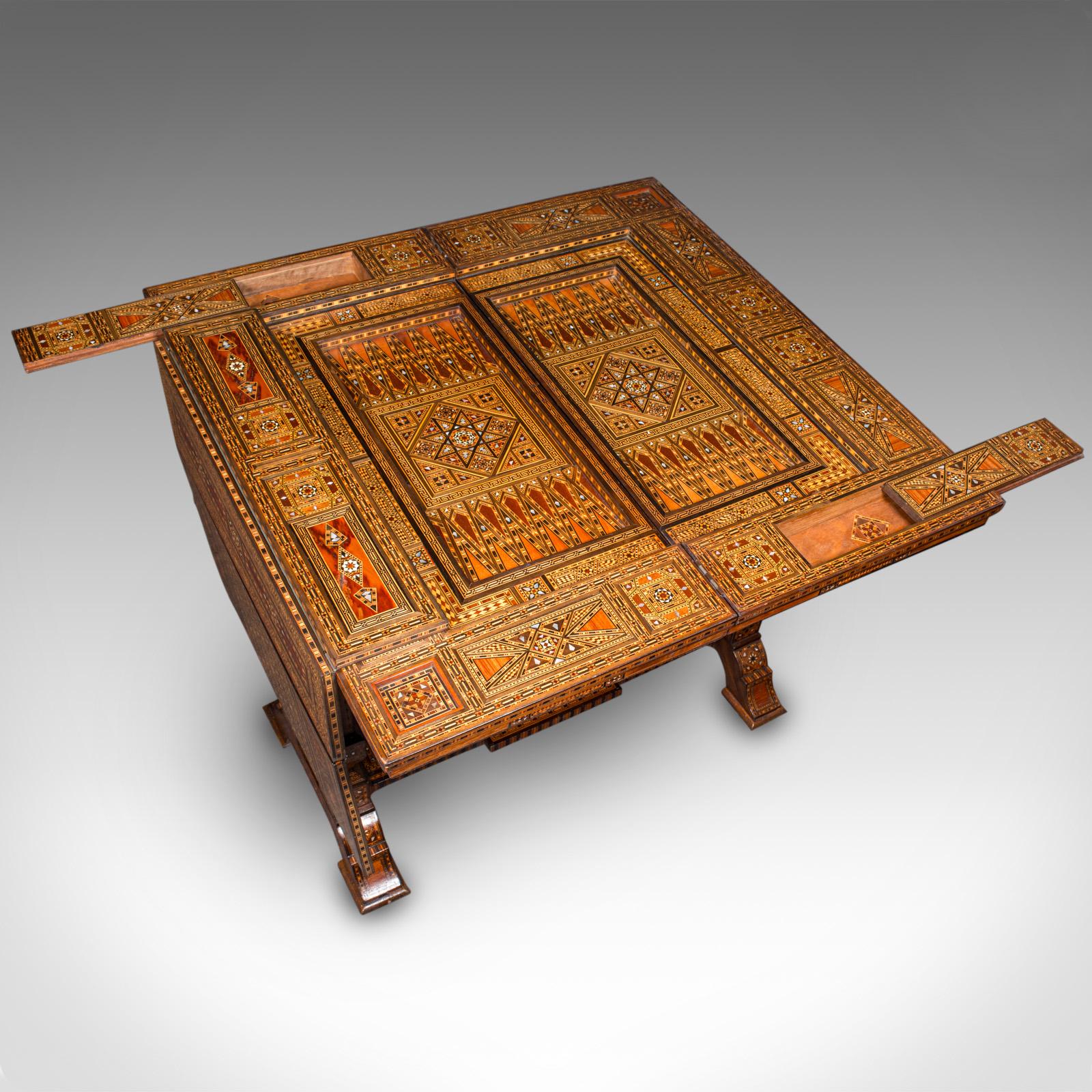 Antique Combination Games Table, Middle Eastern, Chess, Backgammon, Victorian 4