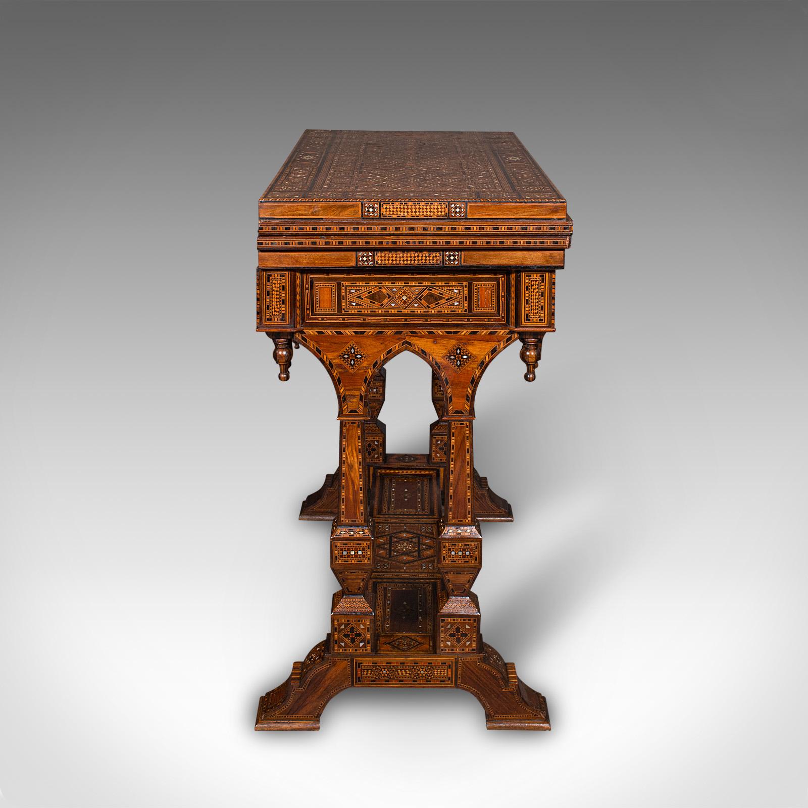 19th Century Antique Combination Games Table, Middle Eastern, Chess, Backgammon, Victorian