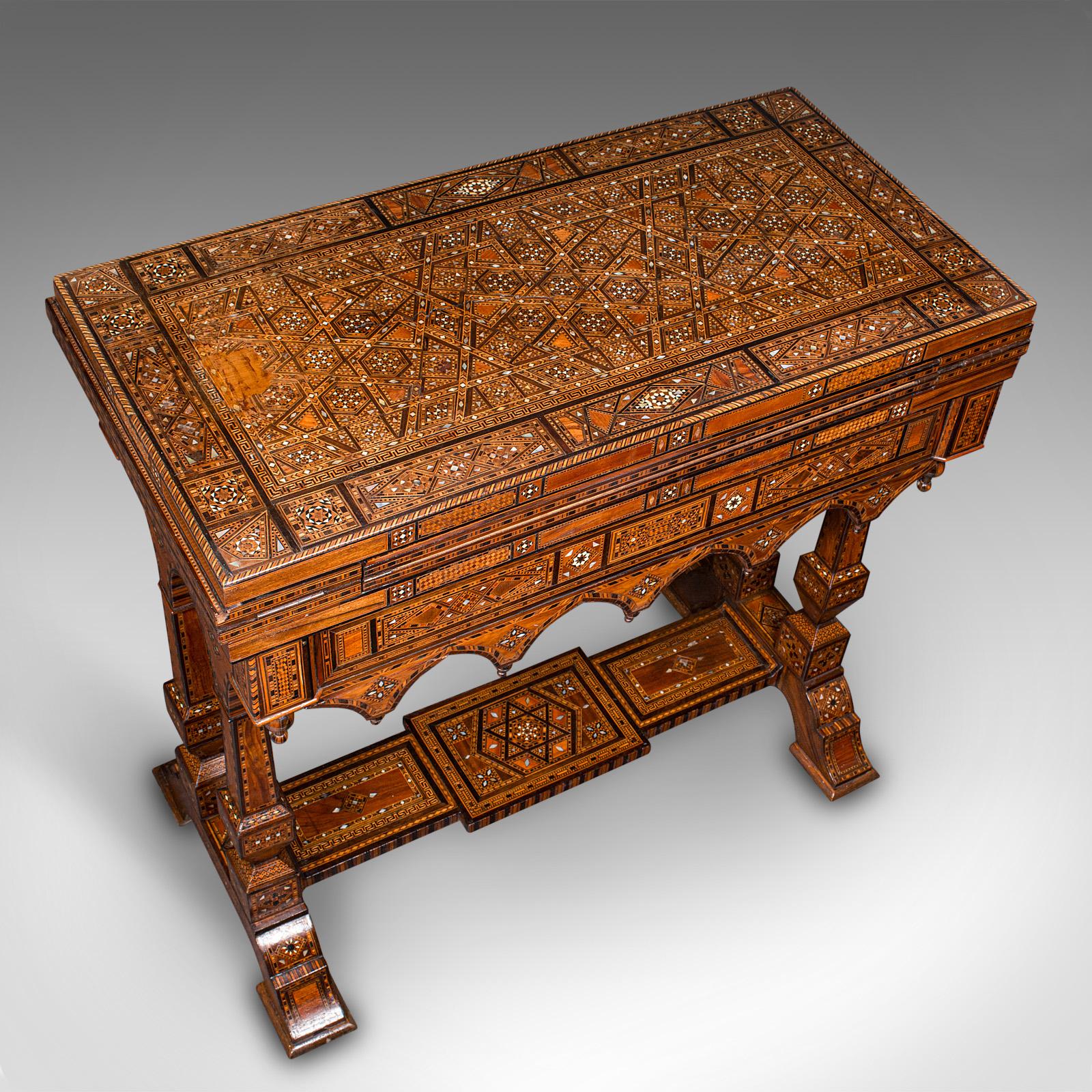 Antique Combination Games Table, Middle Eastern, Chess, Backgammon, Victorian 2