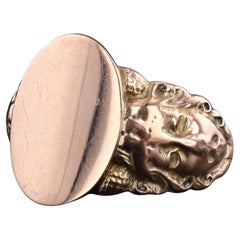 Antique Comedy and Tragedy Signet Ring of 9ct Gold