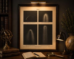 Antique Comet Study “Kometen”, Meyers Scientific Cosmos Leipzig c.1900