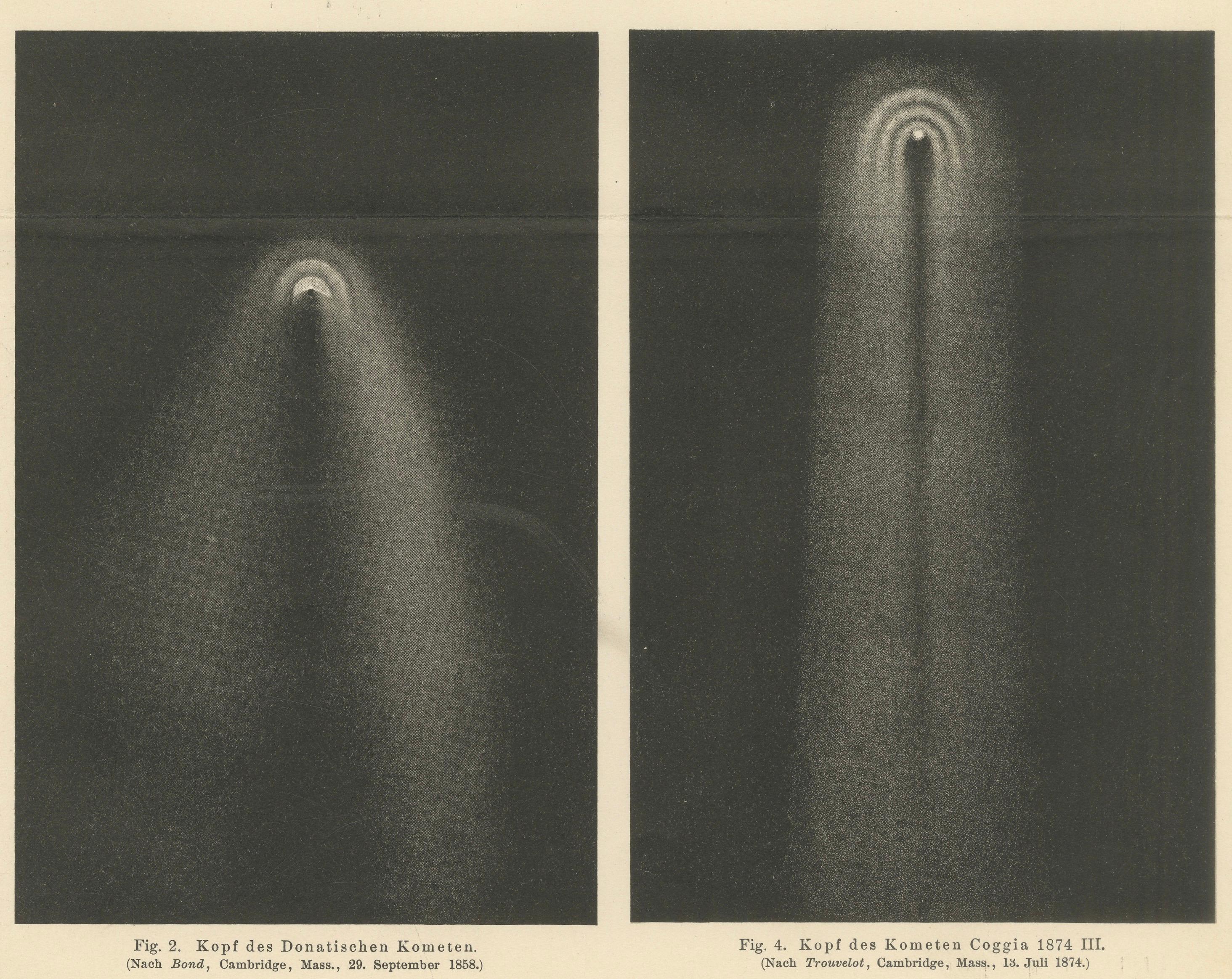Antique Comet Study “Kometen”, Meyers Scientific Cosmos Leipzig c.1900