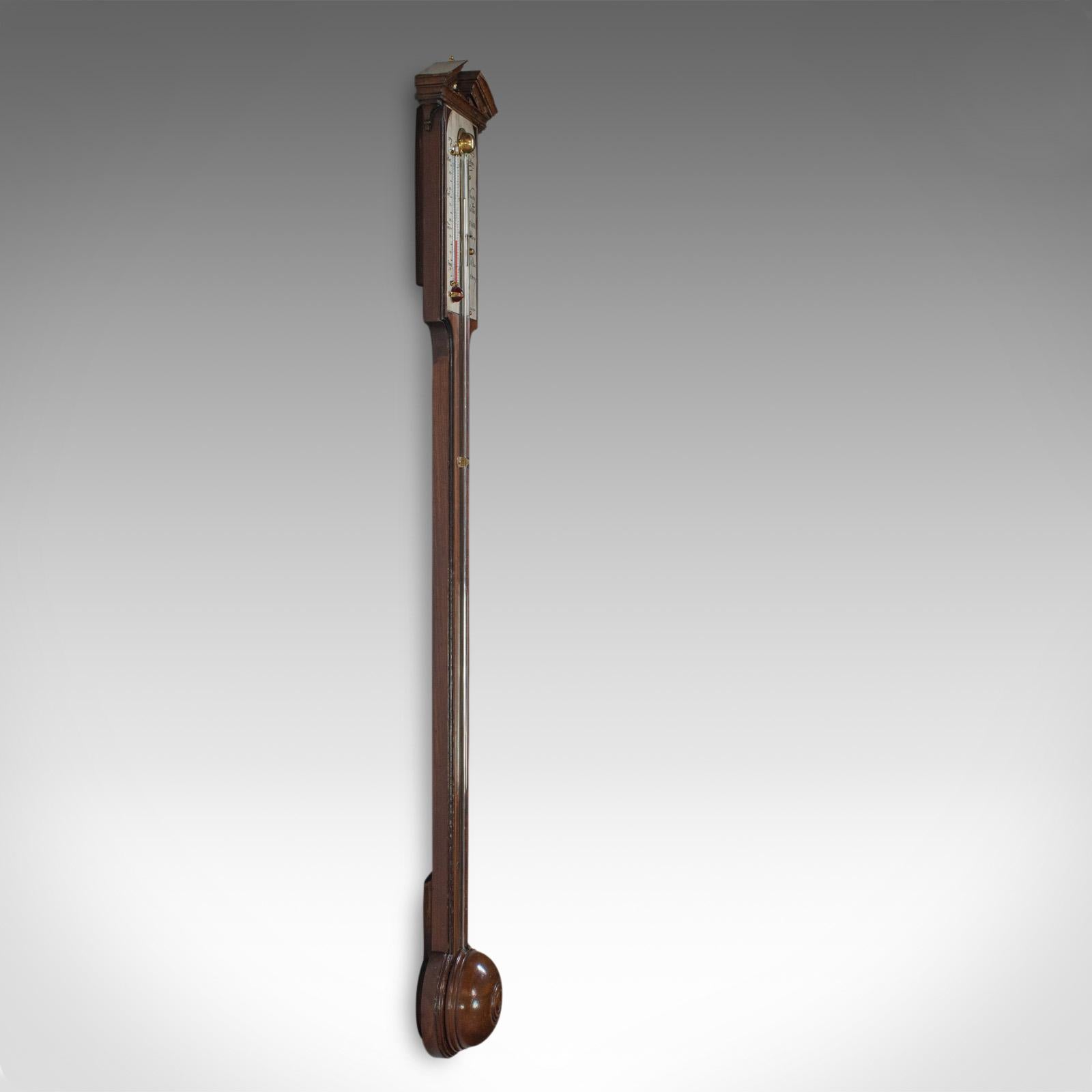 Antique Comitti Stick Barometer, English, Rosewood, Mahogany, Feather, Fan 3