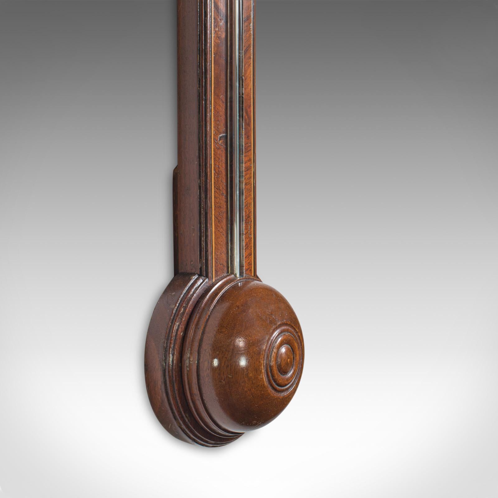 Antique Comitti Stick Barometer, English, Rosewood, Mahogany, Feather, Fan 1
