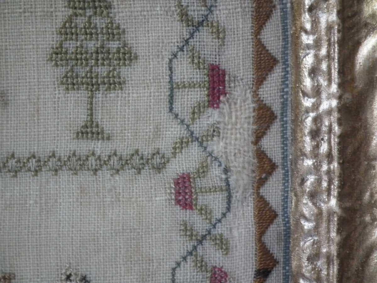 Antique Commemorative Sampler, 1793, by Elizabeth Holden 10