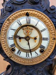 Antique "Commerce" Figural Mantel Clock by Ansonia Co.