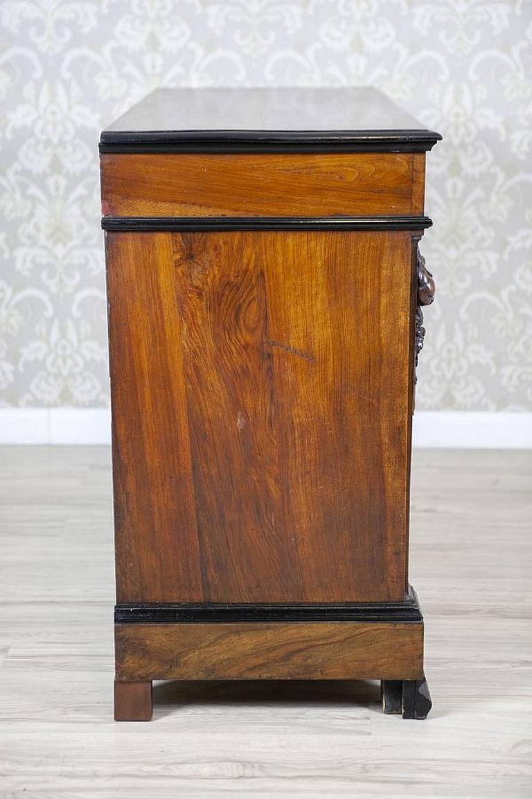 Antique Commode from the Late 19th Century Veneered with Walnut For Sale 2