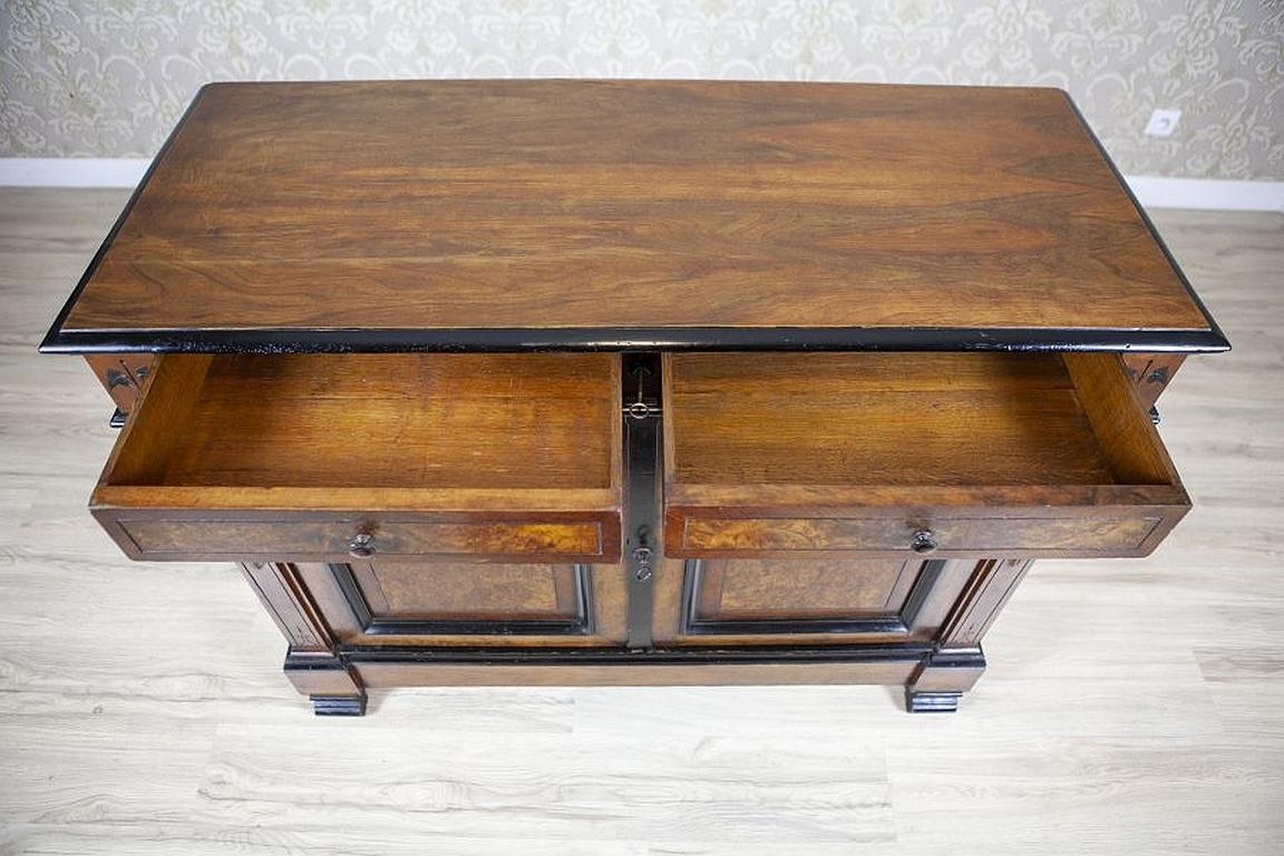 Antique Commode from the Late 19th Century Veneered with Walnut For Sale 5
