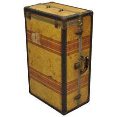 Antique Compact Wardrobe Steamer Trunk Travel Hard Luggage Suitcase Chest