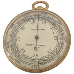 Antique Compensated Pocket Barrometer Signed Negretti and Zambra, London