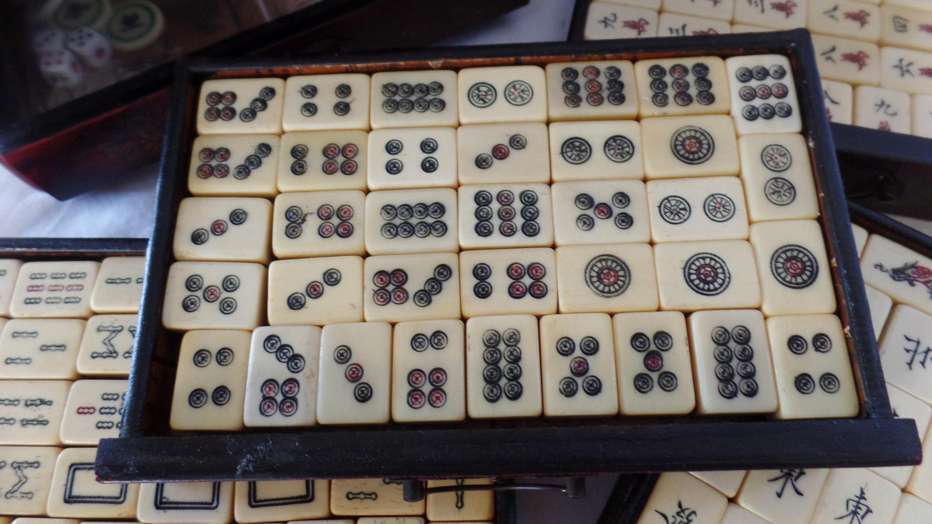 Antique Complete Guanyin Goddess box Mahjong set Gorgeous  4
