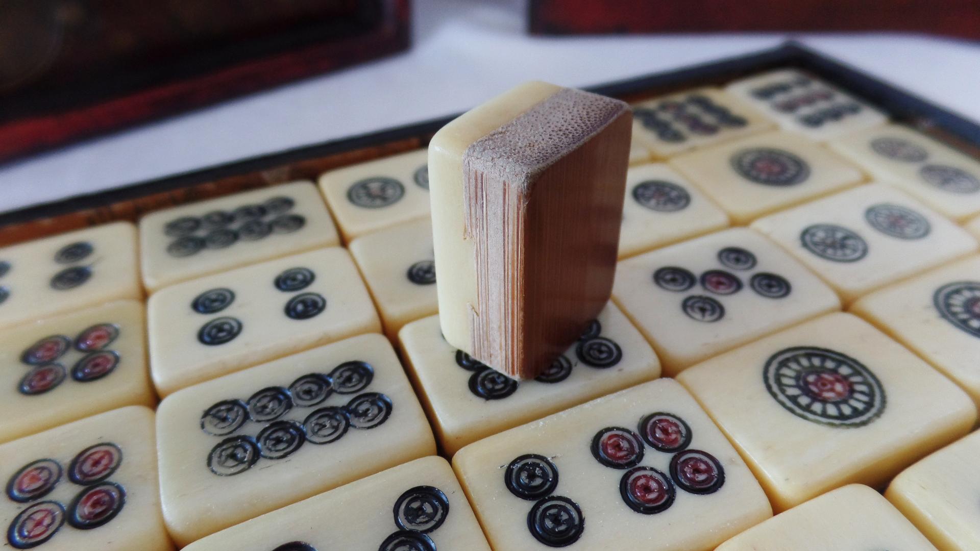 Antique Complete Guanyin Goddess box Mahjong set Gorgeous  5