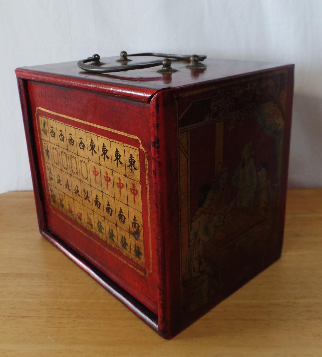 Antique Complete Guanyin Goddess box Mahjong set Gorgeous  1