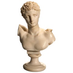 Antique Composition Bust after "David" by Michelangelo, Signed G. Ermes