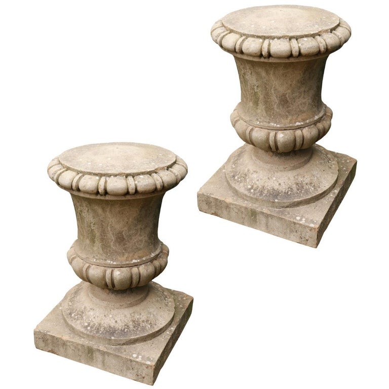 Antique Composition Stone Lidded Garden Finials For Sale at 1stDibs