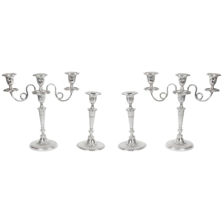 Antique Comprising Pair of Candelabra and Candlesticks, 19th Century at