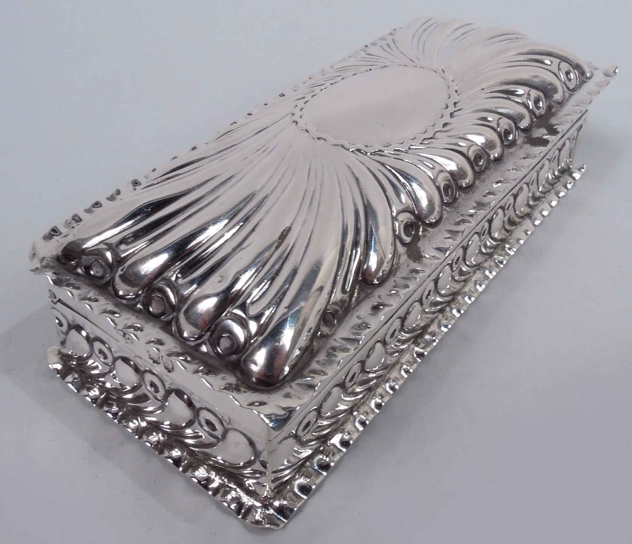 British Antique Comyns English Victorian Classical Sterling Silver Trinket Box