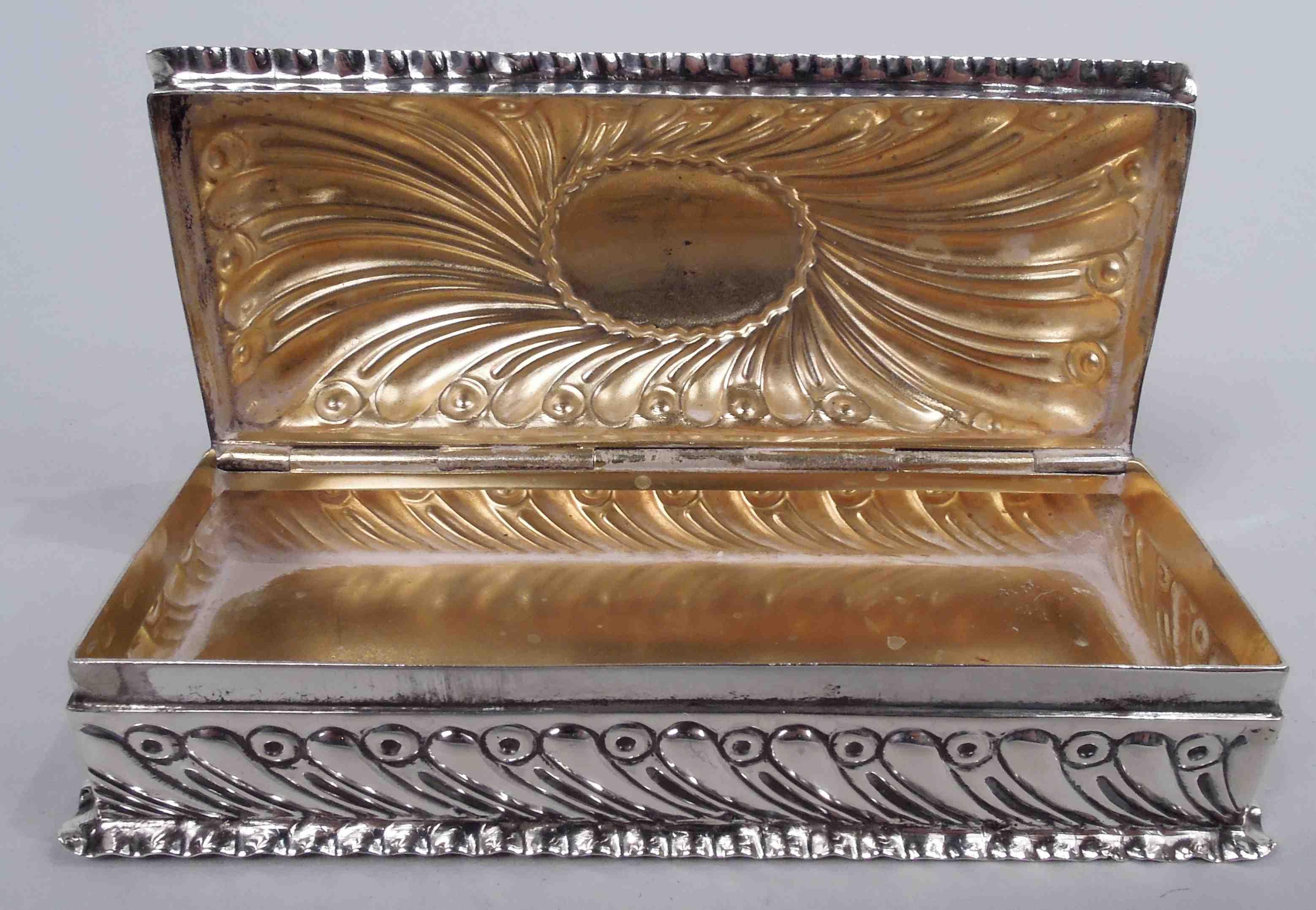 Late 19th Century Antique Comyns English Victorian Classical Sterling Silver Trinket Box