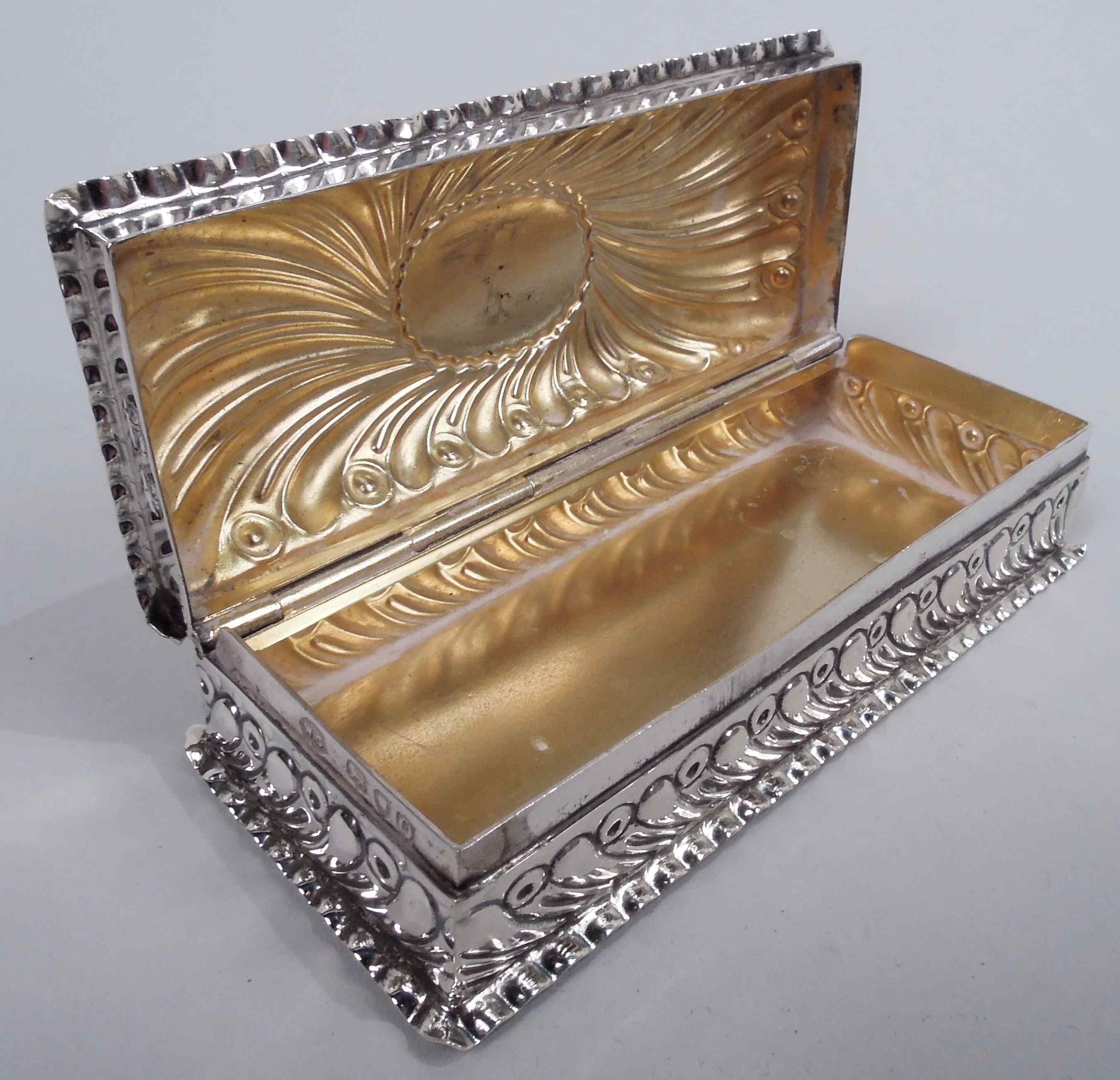 Antique Comyns English Victorian Classical Sterling Silver Trinket Box 2